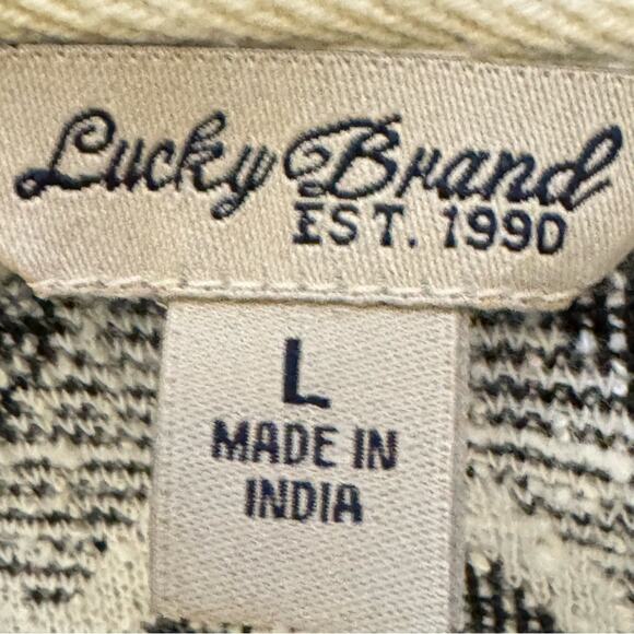 Lucky Brand gray white geometric woven lightweight jacket size large L
 b11 - Picture 2 of 5